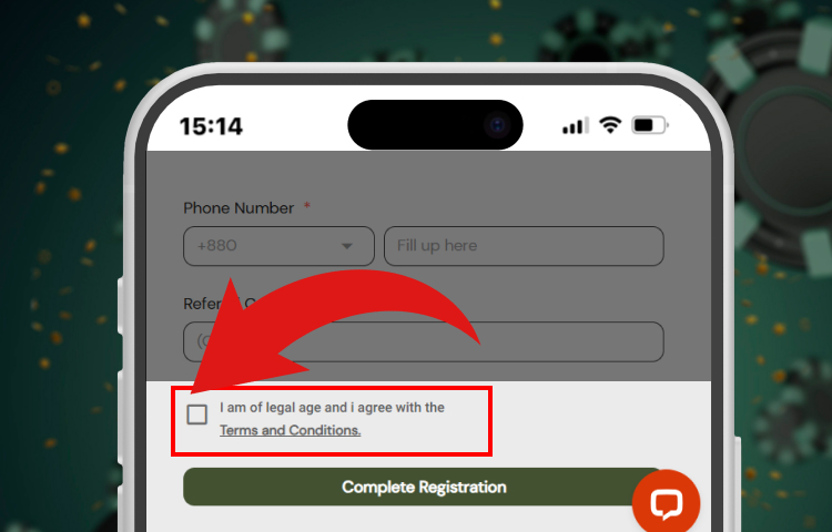 Agreeing to terms and completing registration.